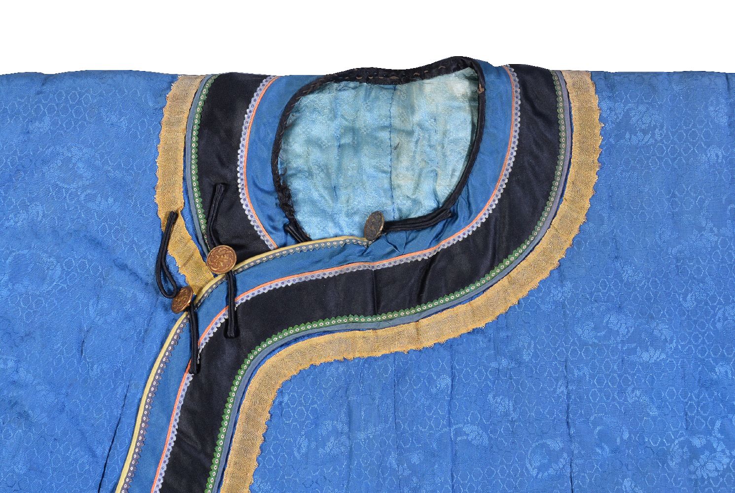 A Chinese lady’s under robe, Qing Dynasty, late 19th century, padded with raw silk for winter - Image 6 of 6