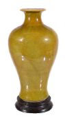 A Chinese gold-flecked crackle-glazed vase, Qing Dynasty, of inverted baluster form, with