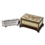 A Chinese export silver oblong table box by Tuck Chang & Co., Shanghai, circa 1900, embossed with
