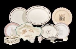 An assortment of creamware, various dates late 18th/early 19th century, including a Wedgwood '