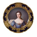 A Dresden (A. Lamm) portrait plate, probably Louise Henriette de Bourbon (1726-59) after Jean-Marc