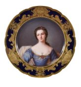 A Dresden (A. Lamm) portrait plate, probably Louise Henriette de Bourbon (1726-59) after Jean-Marc