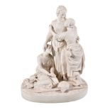 A Minton parian group of Naomi and her daughters, 1859, impressed marks, date code for 1859,