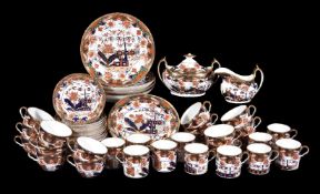 A Spode porcelain Imari pattern part tea service, circa 1810, decorated with pattern no. 967,