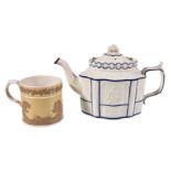 Two items of English white stoneware, circa 1810, comprising: a Staffordshire/South Yorkshire