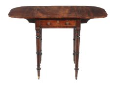 A Regency mahogany Pembroke side table, circa 1815, the top incorporating twin drop leaves, above