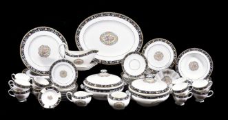 Y A modern Wedgwood bone china 'Runnymede' pattern part dinner service, comprising: a pair of