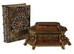 Y A French kingwood, gilt metal mounted and amethyst set casket, circa 1880, of octagonal section,