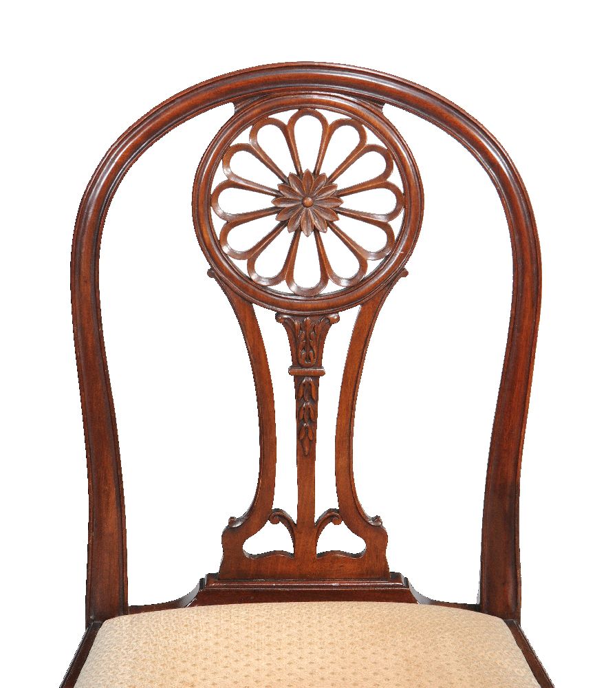 A set of eight mahogany dining chairs in George III style, 20th century, after the manner of - Image 3 of 4