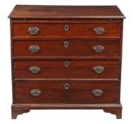 A George III mahogany chest of drawers, circa 1780, incorporating a brushing slide, 86cm high,