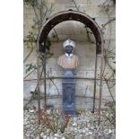 A specimen marble bust of a blackamoor, late 20th century, depicted looking forward and