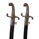 Two Victorian bandsman's swords, mid 19th century, the blades marked S. ISAACS, CAMPBELL & Co. 21