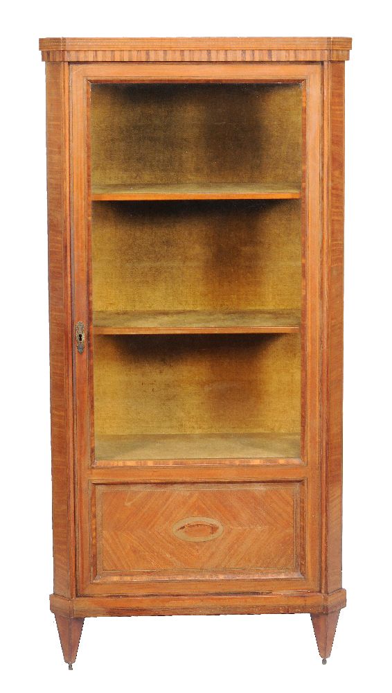 Y A Continental satinwood and rosewood display cabinet, late 19th century, with 155cm high, 72cm