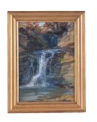 Alice Margaret Heath (British 1862 fl.1886 - 1920) Waterfall Oil on canvas laid to board Signed