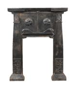 A cast iron chimneypiece, in the Arts & Crafts taste, late 19th/ early 20th century, incorporating