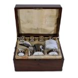 A Royal Copenhagen ‘Colonial’ coffee service in fitted case, commemorative for the bicentenary of