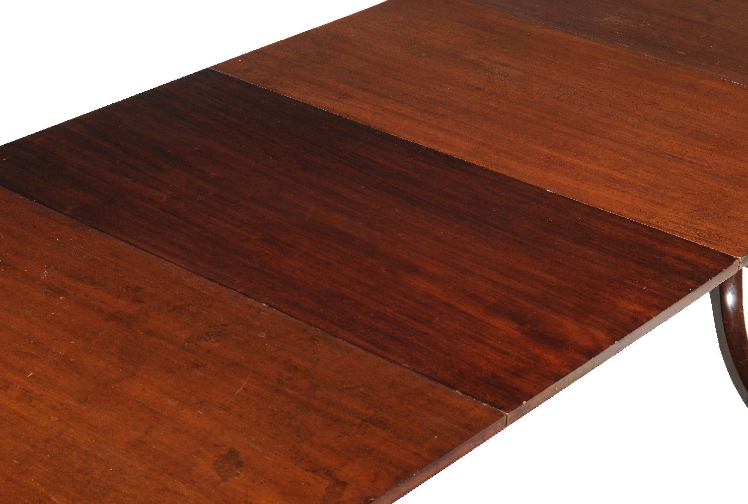 A mahogany dining table, early 19th and later, to include two additional leaf insertions, 73cm high, - Image 2 of 2