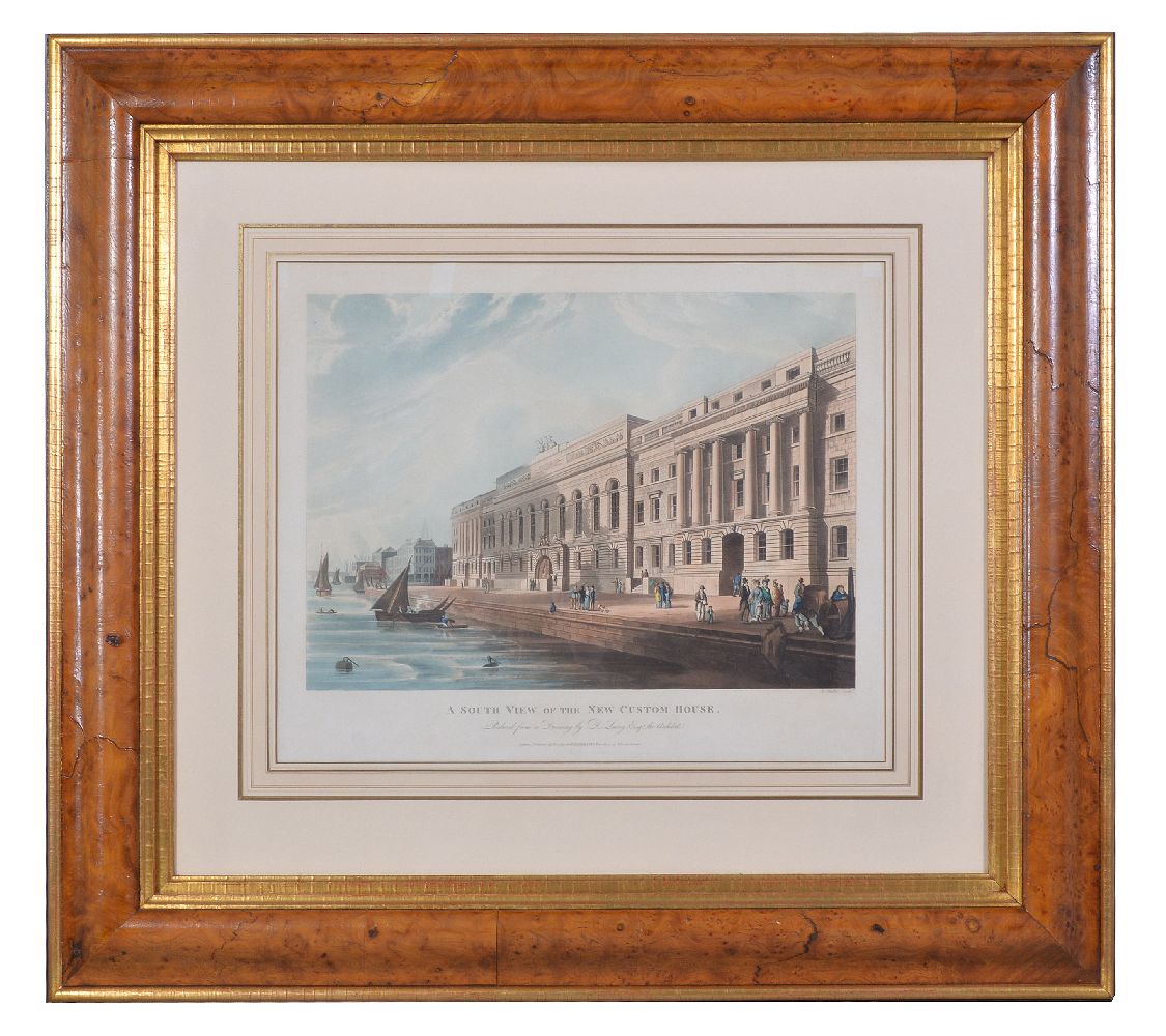 A set of three maple and parcel gilt framed prints of London, comprising A View of the Bank of - Image 3 of 6