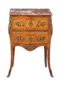 Y A French kingwood, marquetry inlaid, and gilt metal mounted petite commode, 19th century, the