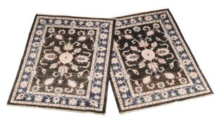 A pair of woven rugs, in Ziegler Mahal style, of recent manufacture, each approximately 164 x