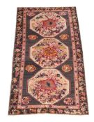 A Bessarabian Kilim long rug or gallery carpet, the three central reserves decorated with stylised