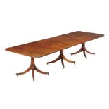 A mahogany dining table in late George III style, 20th century, 72cm high, 267cm wide, 113cm wide,