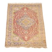 A Kashan silk rug, approximately 177 x 122cm