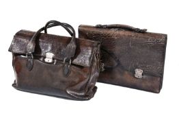 Berluti, Scritto, a leather briefcase, with a single handle and flap over front, the interior with a