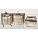 An Edwardian silver shaped oval tea caddy by Cornelius Desormeaux Saunders & James Francis