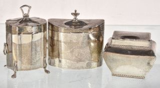 An Edwardian silver shaped oval tea caddy by Cornelius Desormeaux Saunders & James Francis