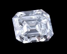 An unmounted diamond, the Asscher cut diamond weighing approximately 1.02 carats