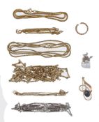 A small selection of jewellery, mostly including chains, and other items