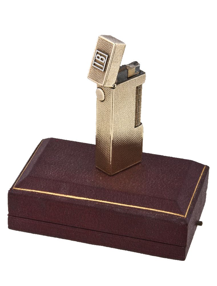 Dunhill, a 9 carat gold cased Rollagas lighter by Alfred Dunhill Ltd, London 1964, rectangular and - Image 2 of 2