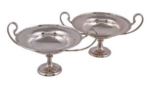 A pair of silver twin handled comports by Thomas, Walter & Henry Holland, London 1901, with twin