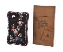 ϒ Two Chinese lacquer card cases, the first late 19th century rectangular