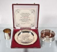 Three silver items, comprising: the British Empire Plate by Roberts & Dore Ltd, London 1972,