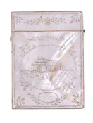 ϒ A mid Victorian mother of pearl rectangular card case