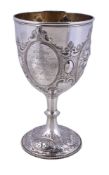 A Victorian silver goblet trophy by George John Richards & Edward Charles Brown, London 1864,