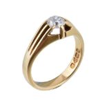 A Victorian 18 carat gold diamond ring, the old cut diamond, estimated to weigh 0.50 carats, in a