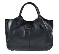 Tod's, 24 Hour, a black soft leather shopping tote, with twin loop handles, magnetic button fastener