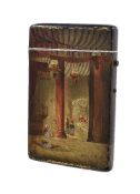 ϒ A Victorian papier mache rectangular card case