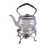 A silver oval baluster kettle on stand by Harrison Brothers & Howson, Sheffield 1922, with a