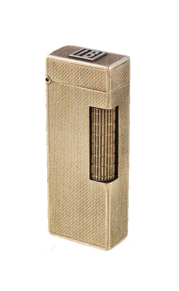 Dunhill, a 9 carat gold cased Rollagas lighter by Alfred Dunhill Ltd, London 1964, rectangular and