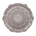 A late Victorian silver shaped circular salver by Josiah Williams & Co., London 1900, with a