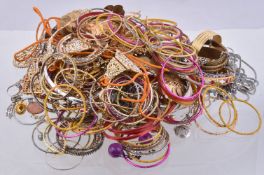 A collection of costume jewellery, including: various bangles; necklaces; and further items