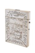 ϒ A Victorian mother of pearl rectangular card case, circa 1850