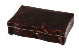 ϒ A tortoiseshell cushion shaped box, circa 1850