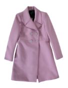 Gucci, a pastel-pink neoprene-bonded wool jacket and skirt, the double breasted jacket with button