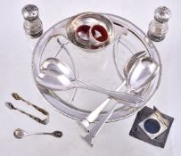 A mixed collection of silver, silver coloured and mounted items, including: a pair of baluster
