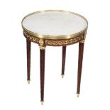 A French mahogany and gilt metal mounted gueridon table, in Louis XVI style, late 19th/early 20th